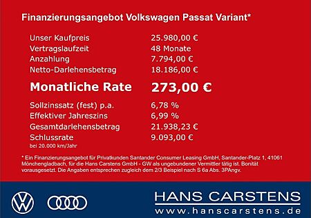 VW Passat Variant Volkswagen 2.0 TDI Elegance DSG AHK Navi Rüc