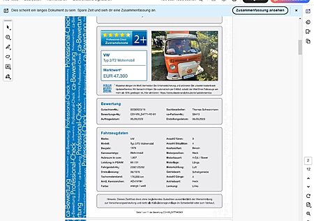 VW T2 Volkswagen Sehr gepflegter Westfalia Berlin nur 2000 KM