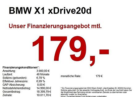 BMW X1 xDrive20d xLine AHK/PANO/NAV+/HUD/DDC/TEMPO