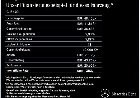 Mercedes-Benz GLE 400 d 4MATIC AMG/Verkauf nur an Gewerbe!