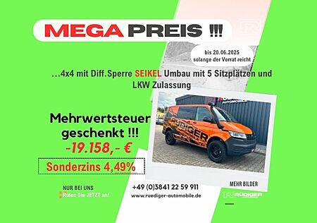 VW T6 Transporter Volkswagen T6.1 4Motion*Seikel*Rockton*Diff.-Sperre*Delta*