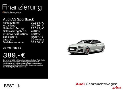 Audi A5 Sportback S line black 40 TFSI Assist*Matrix