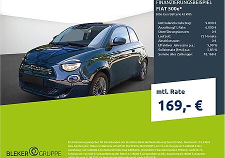 Fiat 500E Icon Batterie 42 kWh/LED/Navi/Kamera/Keyle