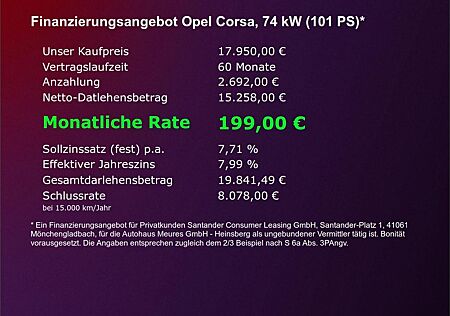 Opel Corsa Edition , Komfort-Paket, Sitzheizung, 100
