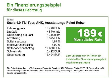 Skoda Scala 1.0 TSI Tour, AHK, Ausstattungs-Paket