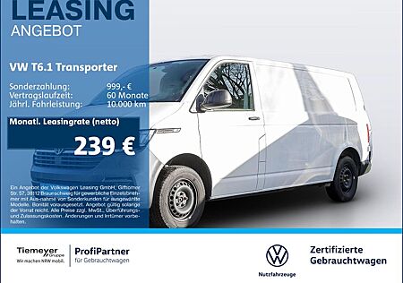 VW T6 Transporter Volkswagen T6.1 Kasten LR LANG 3-SITZE FLÜGELTÜREN KLIMA