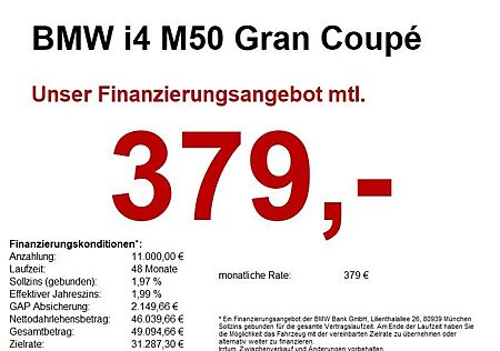 BMW i4 M50 Gran Coupé AHK/LASER/hk/MEMO/LHZ/360CAM