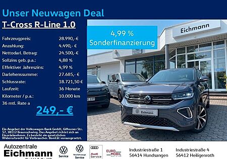 VW T-Cross Volkswagen R-Line 1.0 TSI+MATRIX-LED+AHK+ACC+RFK+KE
