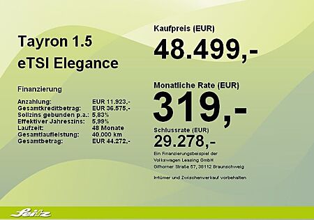 VW Tayron Volkswagen 1.5 eTSI Elegance *7-SITZER*AHK*KAMERA*