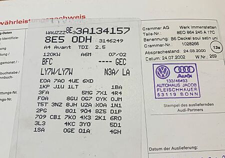 Audi A4 2.5TDI 120kW multitronic Avant -