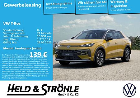 VW T-Roc Volkswagen Style Gewerbe Leasing>SUV Frühling<ab 139€