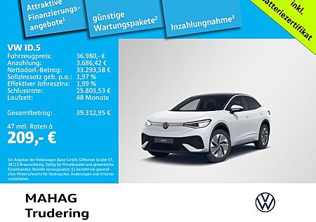 VW ID.5 Volkswagen Pure 125kW WärmePu CCS IQ.Light Navi ParkAs
