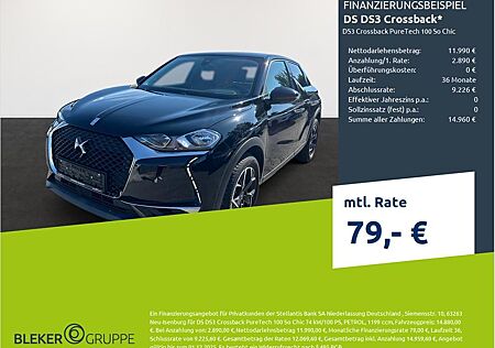DS Automobiles DS3 Crossback PureTech 100 So Chic
