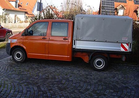 VW T5 Transporter Volkswagen T5 2,5 TDI DoKa Pritsche Pl,LR,Klima,ZV,AHK,6-Si
