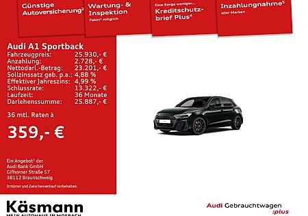 Audi A1 Sportback S line 30TFSI 2xS line LED KAM SONO