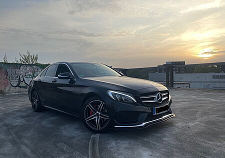 Mercedes-Benz C 180 C180 AMG Line Limo schwarz 111tkm 18` TÜV NEU