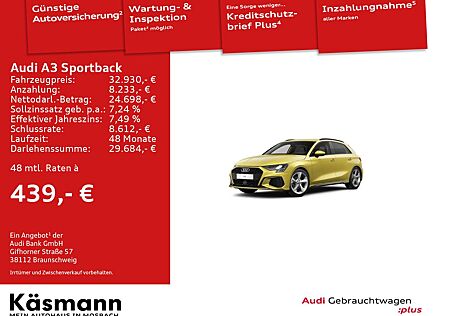 Audi A3 Sportback S line 30TDI AHK NAV ACC PDC SHZ