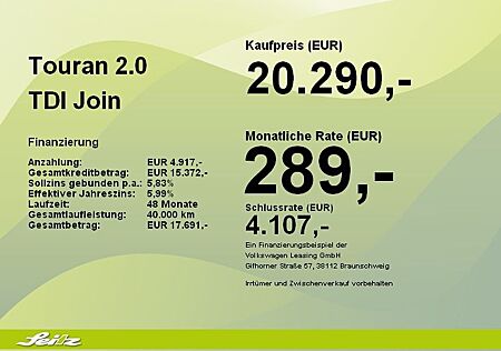 VW Touran Volkswagen 2.0 TDI Join *AHK*LED*KAMERA*NAVI*