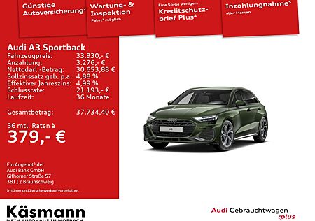Audi A3 Sportback S line 30TFSI LED KAM ACC SMARTINTE