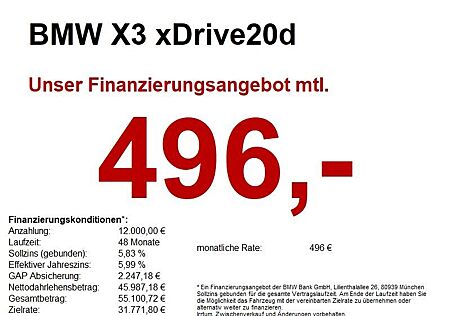 BMW X3 xDrive20d M Sport AHK/S-Lüft/4xSH/ROLLO/LHZ