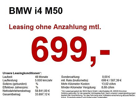 BMW i4 M50 AHK/360/LED+/K-ZUG/PRIVACY/MEMO/hk/PRIACY