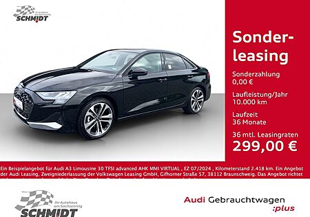 Audi A3 Limousine 30 TFSI advanced AHK MMI VIRTUAL