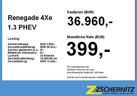 Jeep Renegade 4Xe 1.3 PHEV Navi Kamera