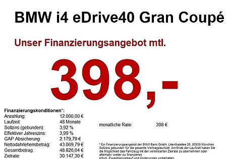 BMW i4 eDrive40 Gran Coupé M Sport LASER/360/hk/LHZ