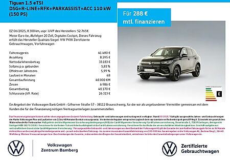 VW Tiguan Volkswagen 1.5 eTSI DSG+R-LINE+RFK+PARKASSIST+ACC