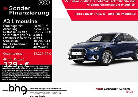 Audi A3 Limousine 35 TFSI advanced LED/MMI/Interface/