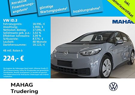 VW ID.3 Volkswagen Pure Performance WÄRMEPUMPE CCS NaviPro LED