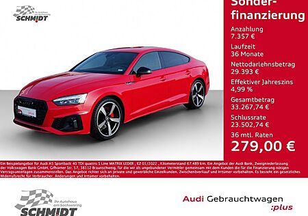 Audi A5 Sportback 40 TDI quattro S Line MATRIX LEDER