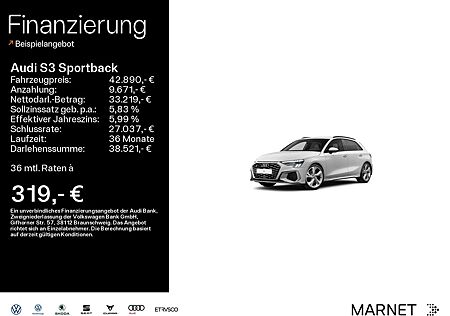 Audi S3 Sportback 2.0 TFSI quattro*Matrix*Alu*PDC*Aud