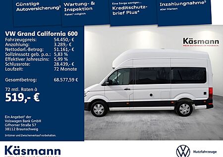 VW Volkswagen Grand California 600 Hochbett Dinette