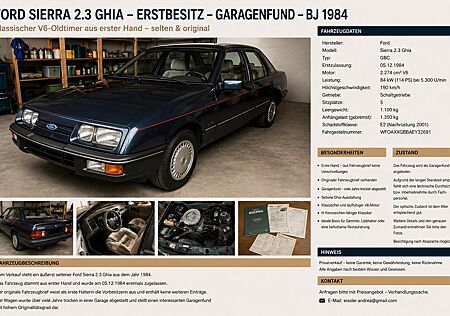 Ford Sierra 2.3 Ghia 1984 | 1. Hand | Original