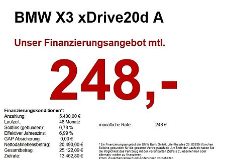 BMW X3 xDrive20d A NAVI+/CAM/PRIVACY/SH/K-ZUGANG/CD