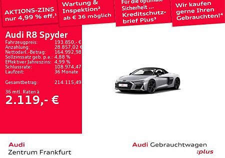 Audi R8 Spyder V10 performance quattro S tronic LED m
