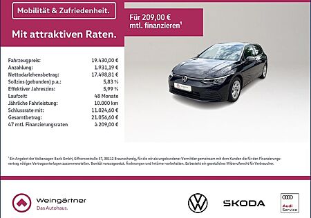 VW Golf Volkswagen VIII 1.0 eTSI Life IQ.Drive, Massage, LED.,