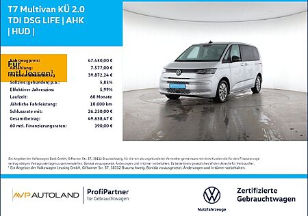 VW T7 Multivan Volkswagen KÜ 2.0 TDI DSG LIFE | AHK | HUD |