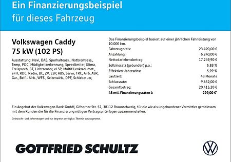 VW Caddy Volkswagen 2.0 TDI 5-SITZER NAVI PDC KLIMA