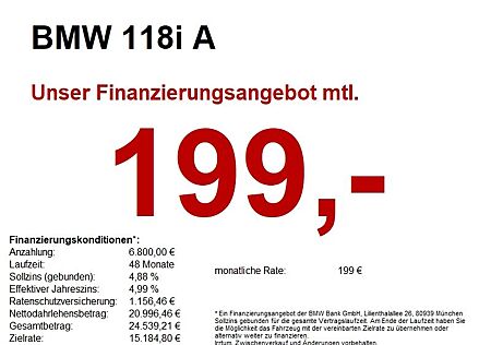 BMW 118i A Advantage LED/HIFI/PDC/SHZ/Tempo/DAB