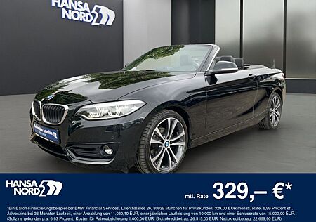 BMW 218i Cabrio SPORT LINE LEDER KAMERA NAVI LED 18"