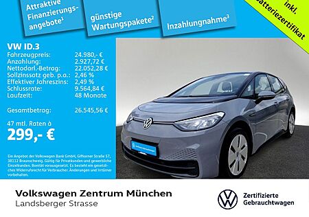 VW ID.3 Volkswagen Pro Performance CCS LED Navi ParkPilot 1-Ga
