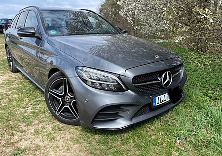 Mercedes-Benz C 180 d T - AMG line, black, Leder, 8 fach, Pano