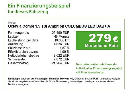 Skoda Octavia Combi 1.5 TSI Ambition COLUMBUS LED DAB