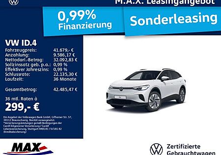 VW ID.4 Volkswagen Pro LED+NAVI+KAMERA+APP+ALU+KLIMA+