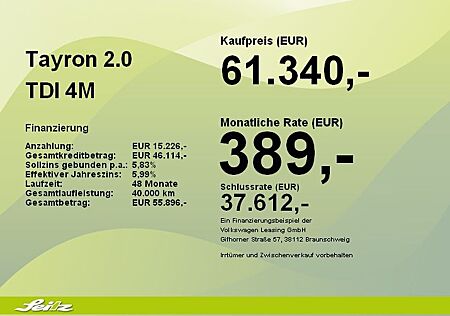 VW Tayron Volkswagen 2.0 TDI 4M R-Line *AHK*PANO*STANDH*MATRIX