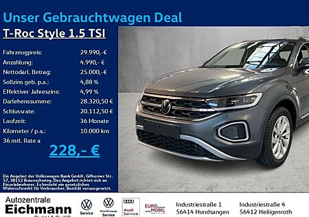 VW T-Roc Volkswagen Style 1.5 TSI+DSG+LEDPlus+ACC+RFK+SIDE-ASS