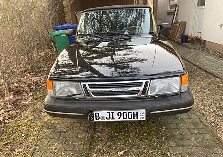 Saab 900 I Cabrio, Schwarz/schwarz, Top Zustand