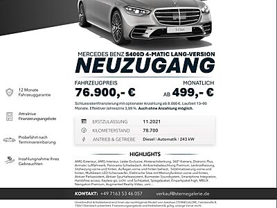 Mercedes-Benz S 400 D/AMG/360°/PANO/SITZKLIMA/LENKRADHE
